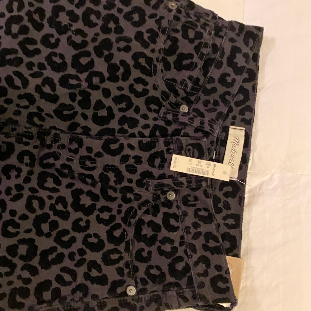 NWT Madewell black leopard skinny pants